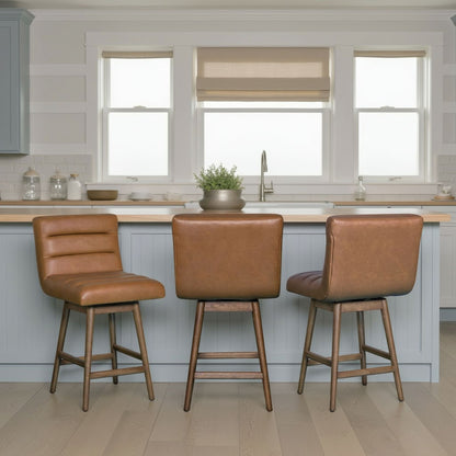 Elias - Swivel Rubberwood Barstool