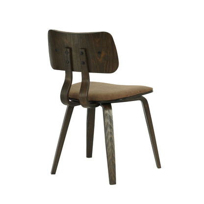 Jaguar - Curved Back Wood Dining Chair With Faux Leather Seat