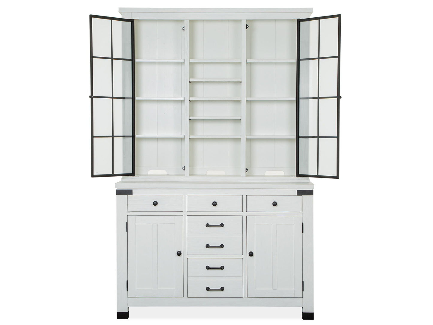 Harper Springs - Server With Hutch - Silo White