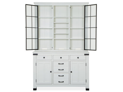 Harper Springs - Server With Hutch - Silo White