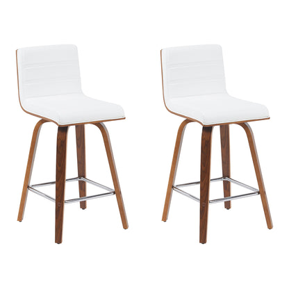 Vienna - Modern Counter Height Swivel Bar Stool - Walnut Finished Wood Frame