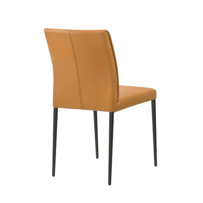 Meriam - Full Back Top Grain Leather Upholstered Metal Dining Chairs (Set of 2)