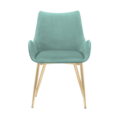 Avery - Dining Room Chair With Gold Legs - Teal