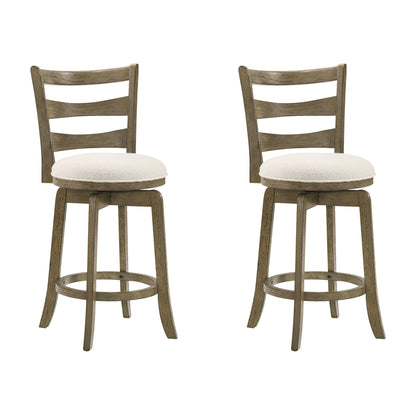 Melindra - Modern Farmhouse Swivel Wood Counter Height Kitchen Bar Stool