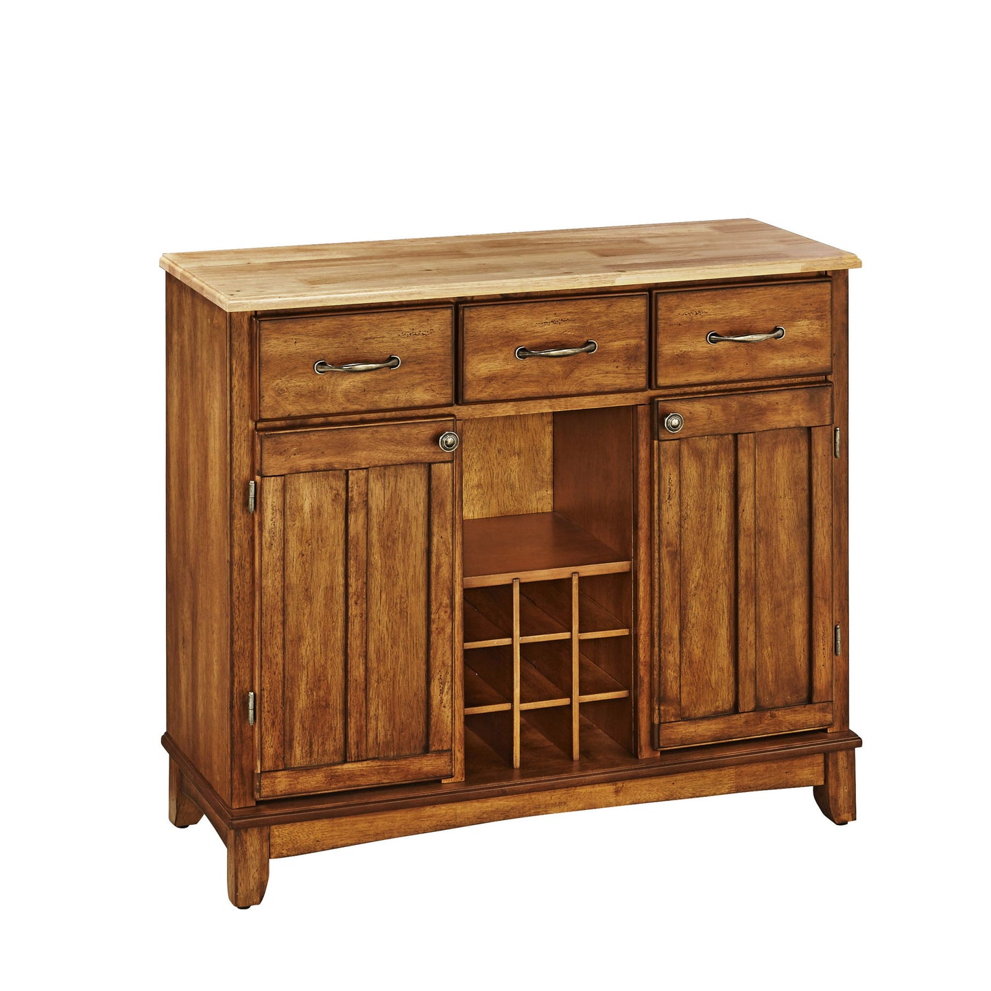 Buffet Of Buffets - Wood Buffet With Natural Wood Top