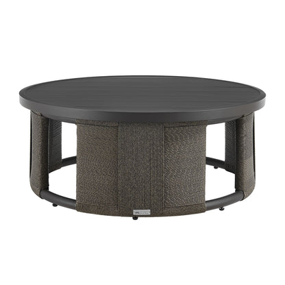 Brampton - 2-Piece Powder Coated Metal Outdoor Conversation Set With Cushions - Gray / Off White
