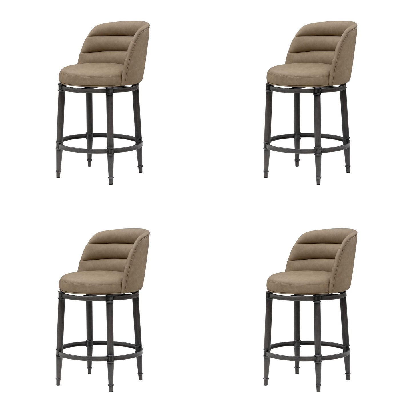 Eunice - Faux Leather Upholstered Swivel Counter Height Barstool