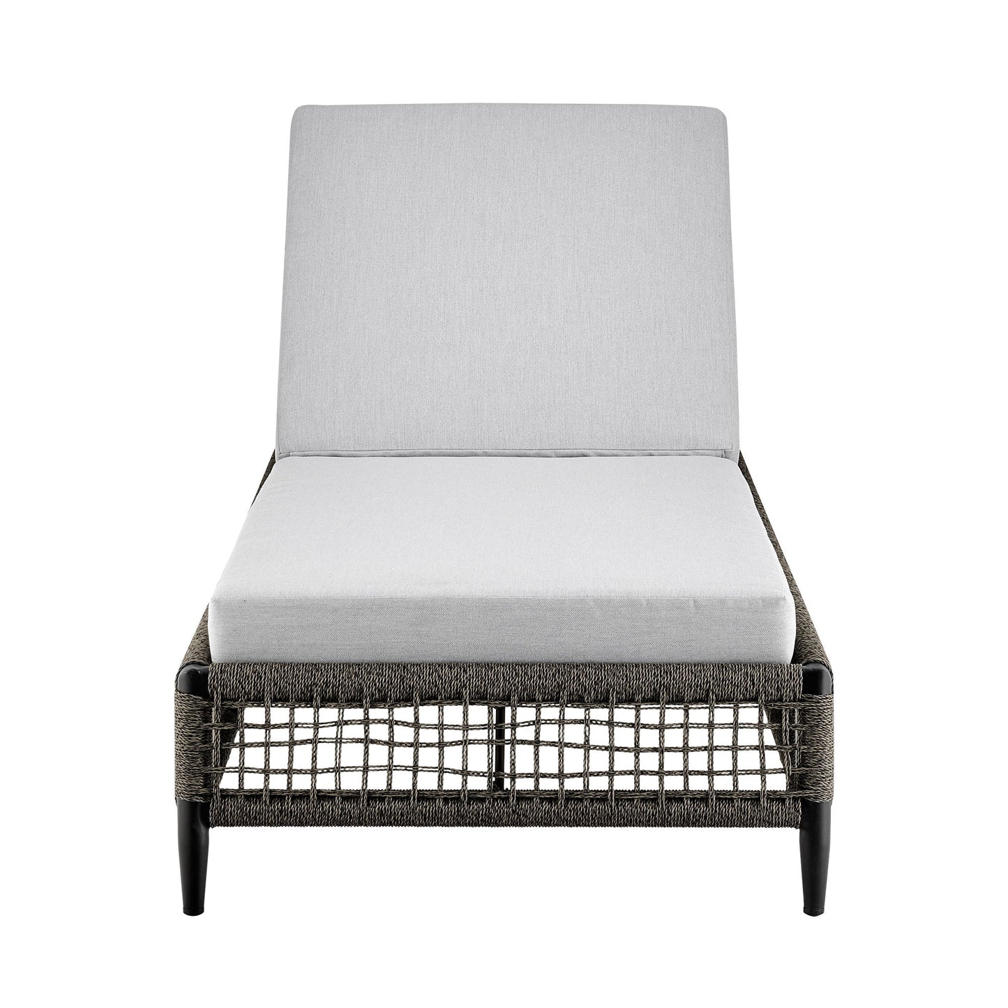 Alegria - Outdoor Patio Adjustable Chaise Lounge Chair In Aluminum With Gray Rope And Cushions