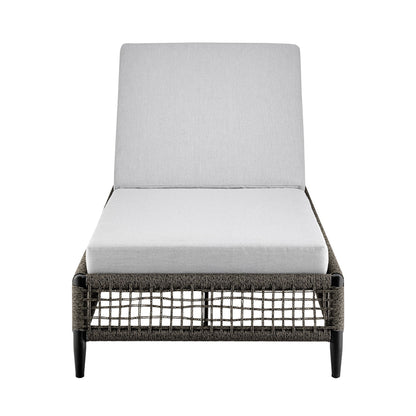 Alegria - Outdoor Patio Adjustable Chaise Lounge Chair In Aluminum With Gray Rope And Cushions
