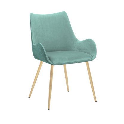 Avery - Dining Room Chair With Gold Legs - Teal