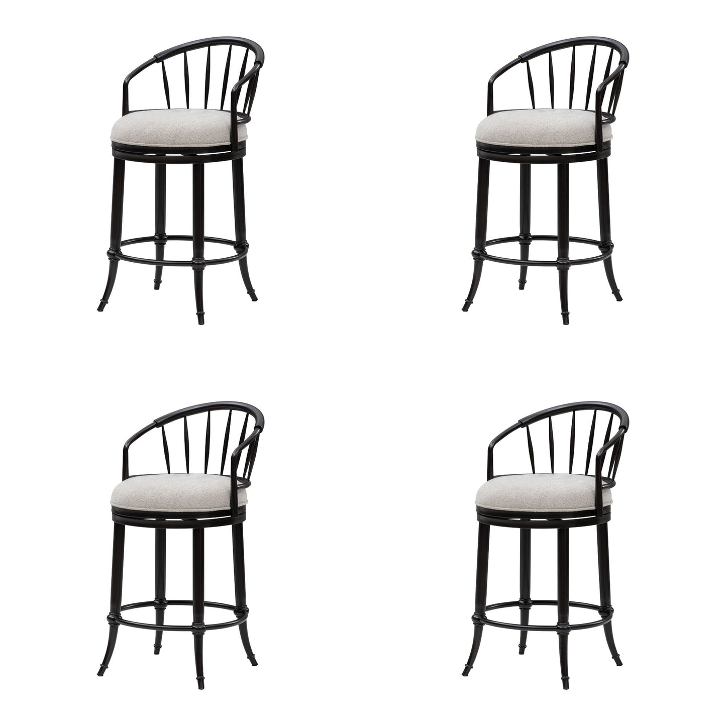 Luther - Commercial Grade Steel Frame Fabric Upholstered Swivel Counter Height Barstool