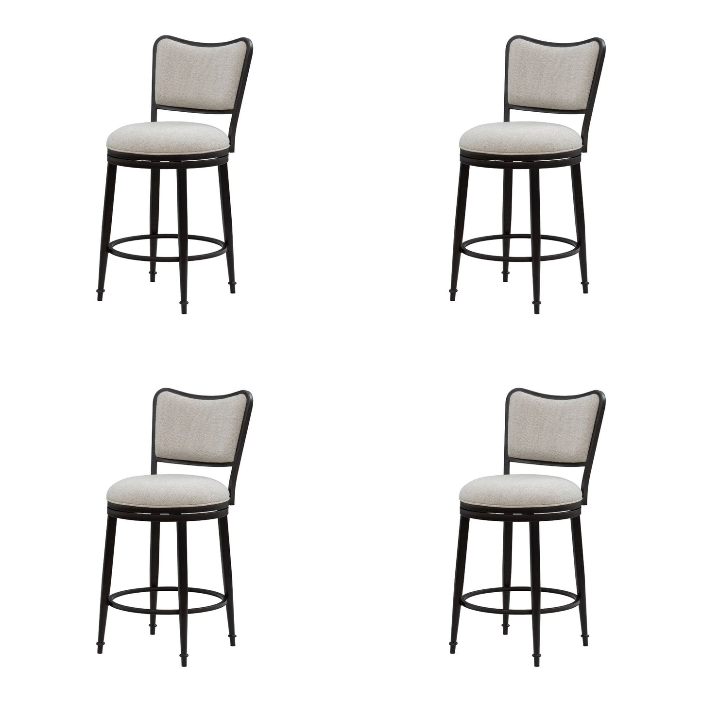 Baxter - Steel Frame Fabric Upholstered Swivel Counter Height Barstool