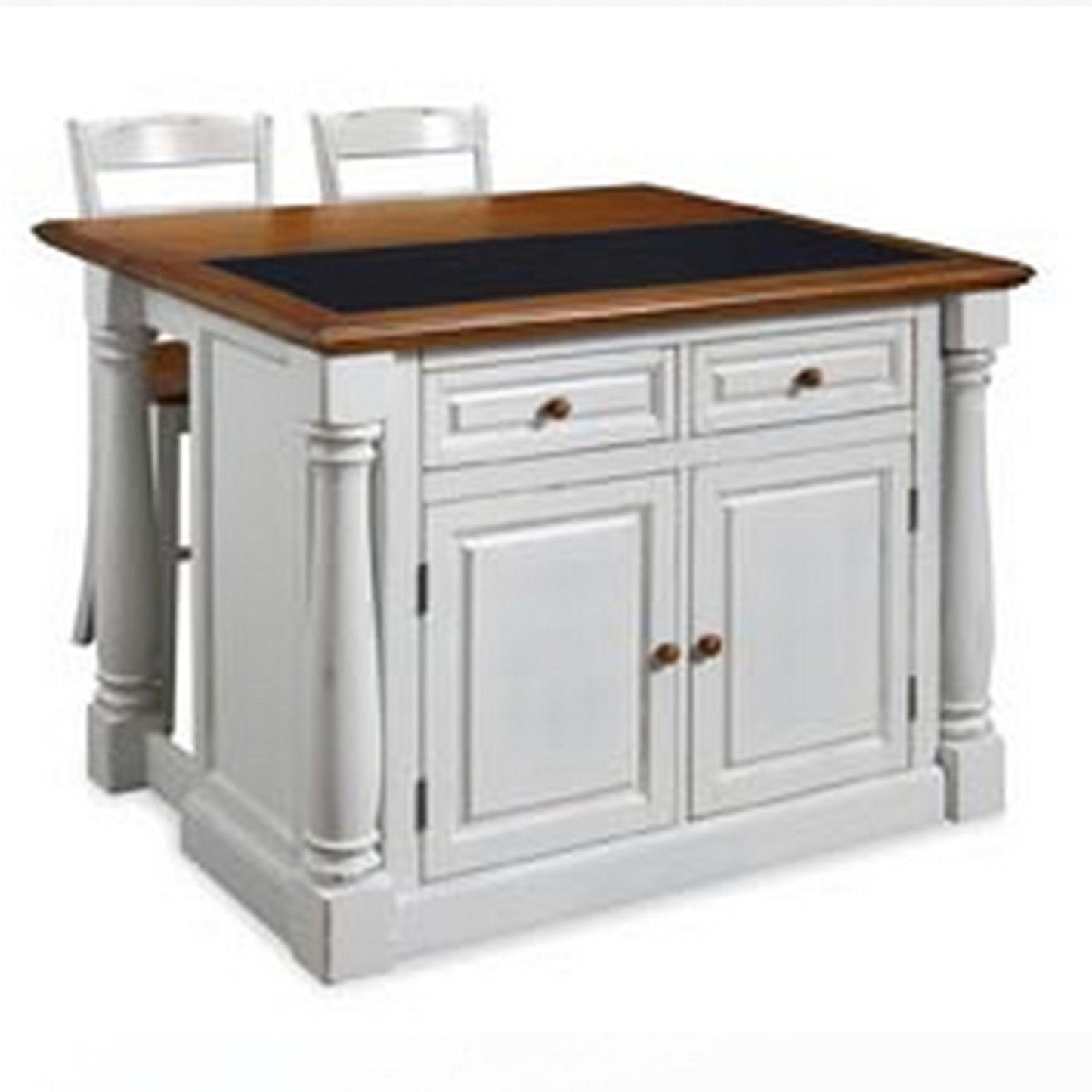 Monarch - Wood Kitchen Island Set - White