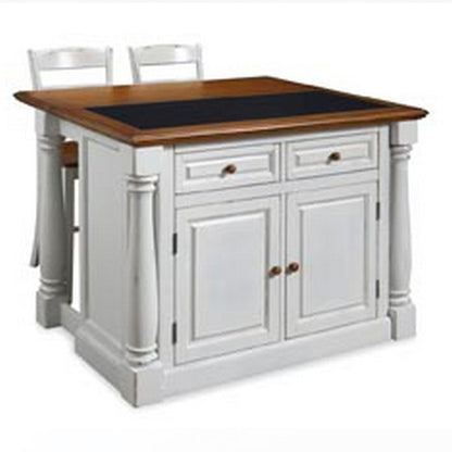 Monarch - Wood Kitchen Island Set - White