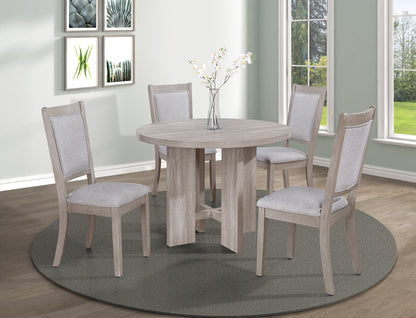 Amara - 5 Piece Round Dining Set Drift Wood - Drift Wood