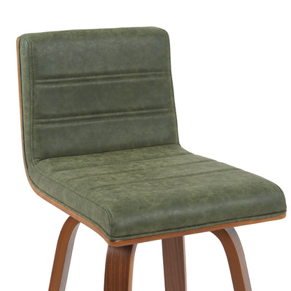 Vienna - Modern Swivel Bar Height Stool - Walnut Finished Wood Frame
