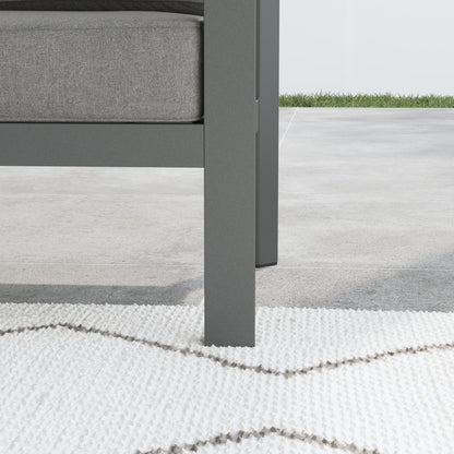Grayton - Outdoor Aluminum Sofa - Dark Gray