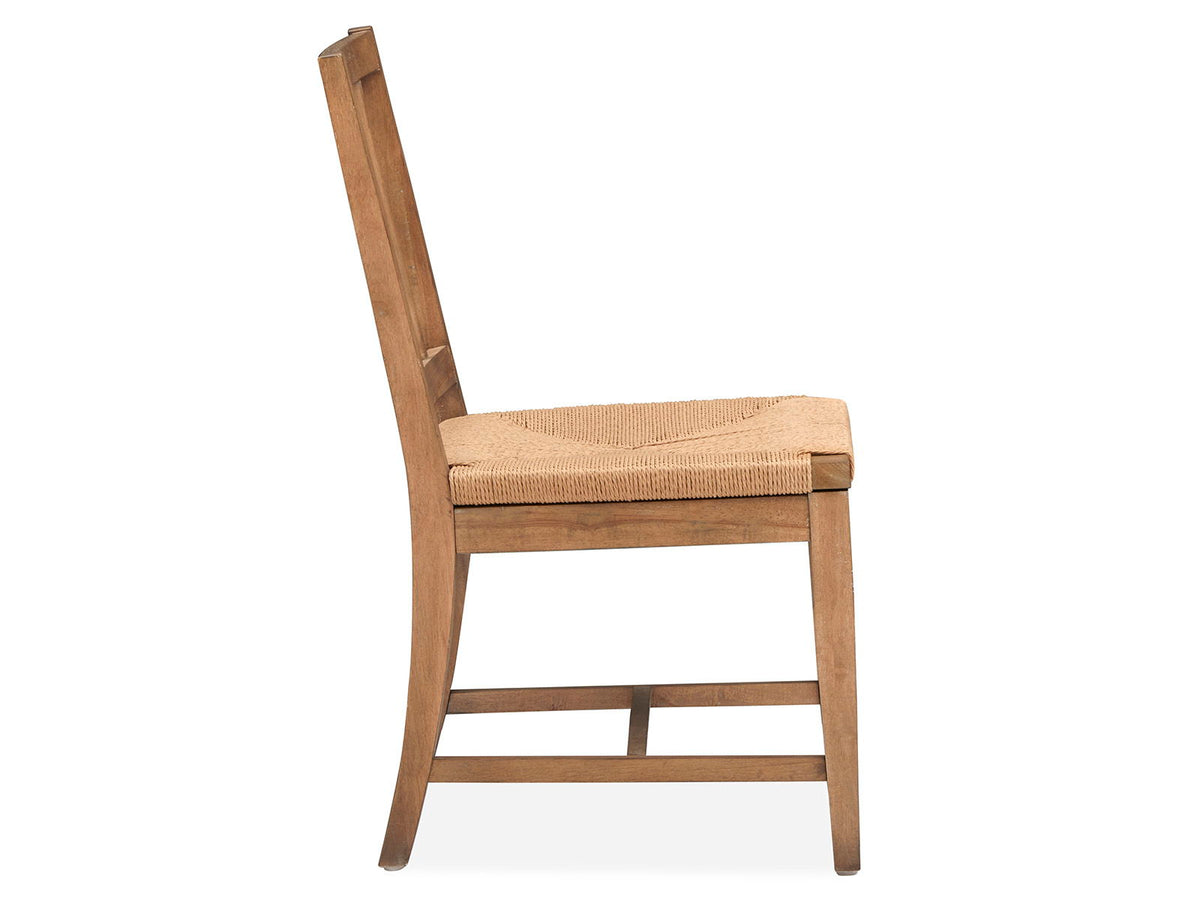 Lindon - Dining Side Chair With Paper Cord Seat (Set of 2) - Belgian Wheat / Light Brown
