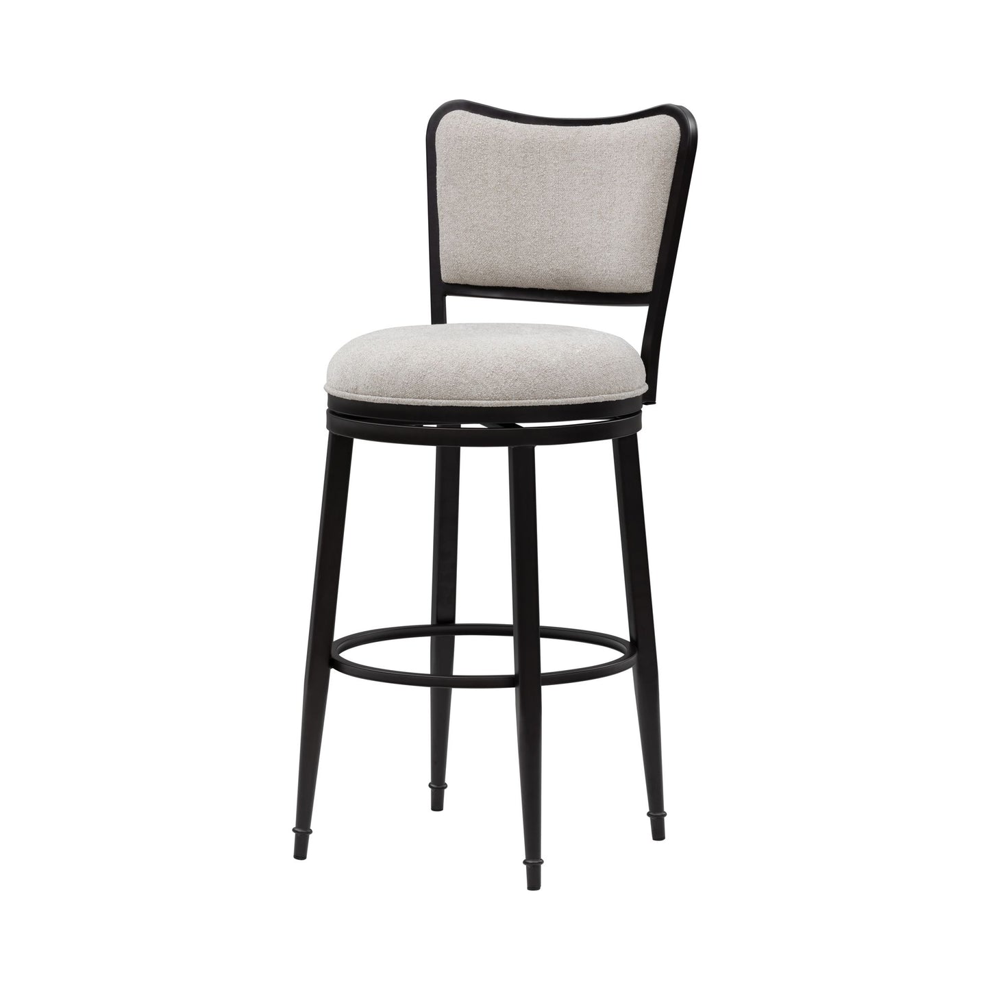 Baxter - Steel Frame Fabric Upholstered Swivel Bar Height Barstool