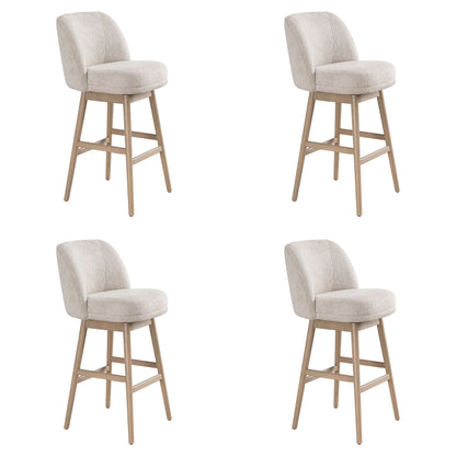 Sadie - Solid Wood Upholstered 30" Bar Height Swivel Barstool