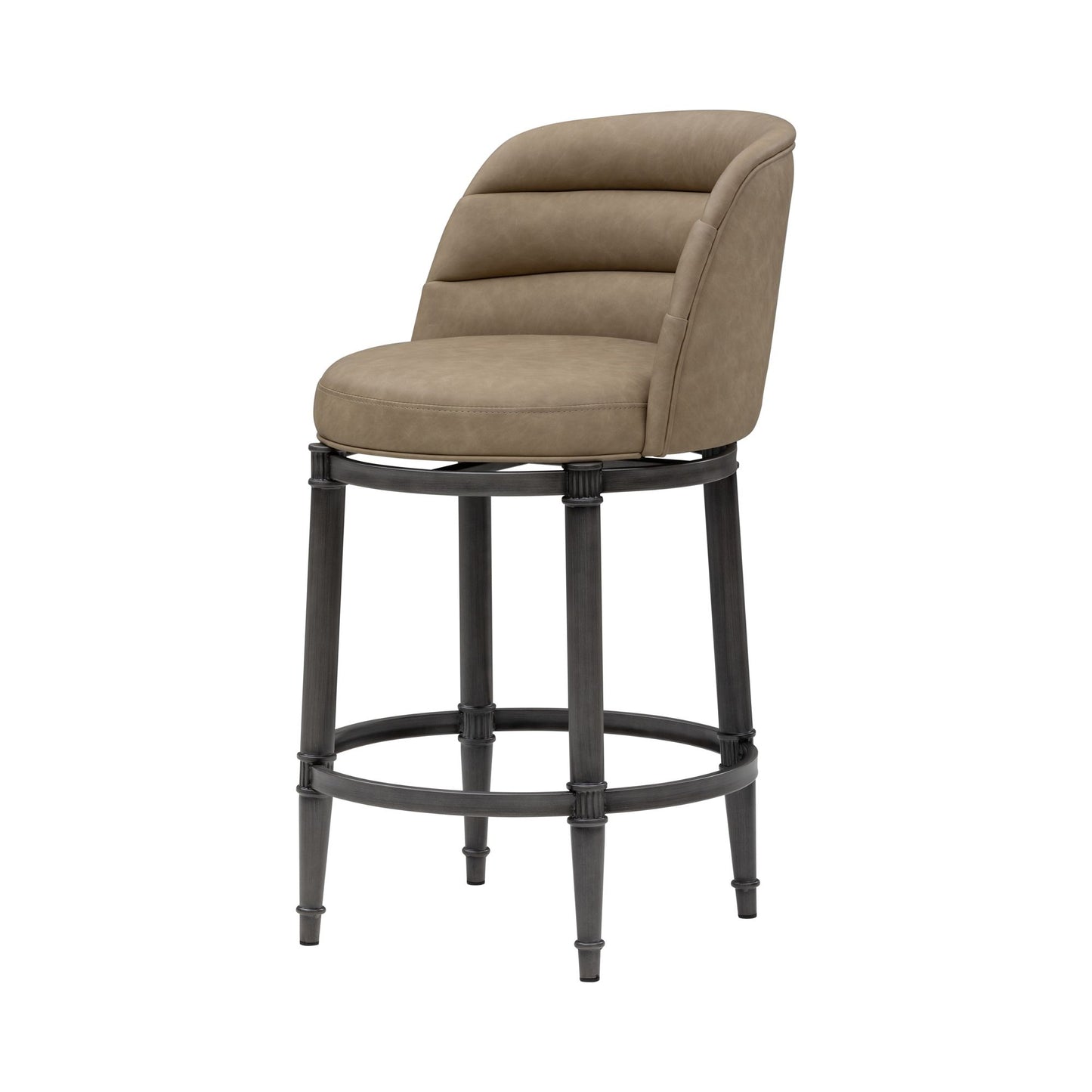 Eunice - Faux Leather Upholstered Swivel Counter Height Barstool