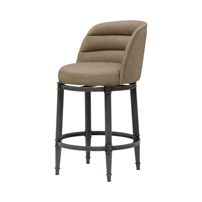 Eunice - Faux Leather Upholstered Swivel Counter Height Barstool
