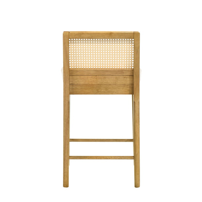 Tobias - Coastal Modern Wood Counter Height Kitchen Bar Stool