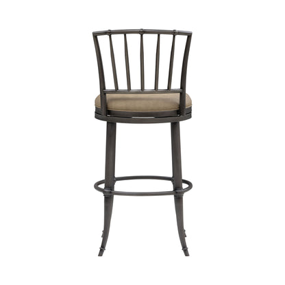 Vince - Commercial Grade Steel Frame Faux Leather Upholstered Swivel Bar Height Barstool
