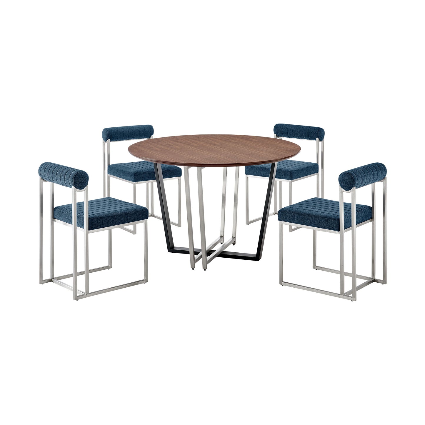 Joana Anastasia - Round Walnut Dining Table Set