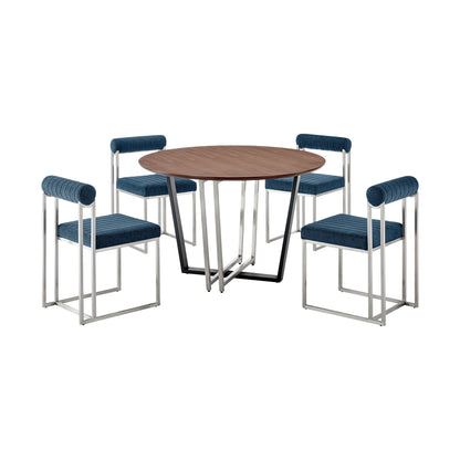 Joana Anastasia - Round Walnut Dining Table Set
