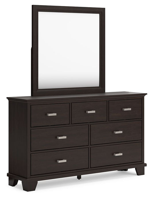 Covetown - Dresser And Mirror - Dark Brown
