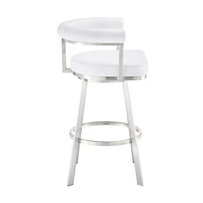 Nolagam - Swivel Bar Stool - Brushed Stainless Steel