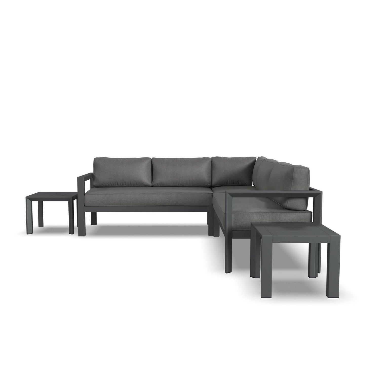 Grayton - 5 Seat Sectional, 2 End Tables - Dark Gray