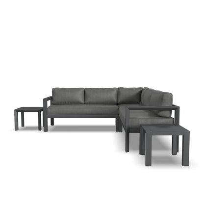 Grayton - 5 Seat Sectional, 2 End Tables - Dark Gray