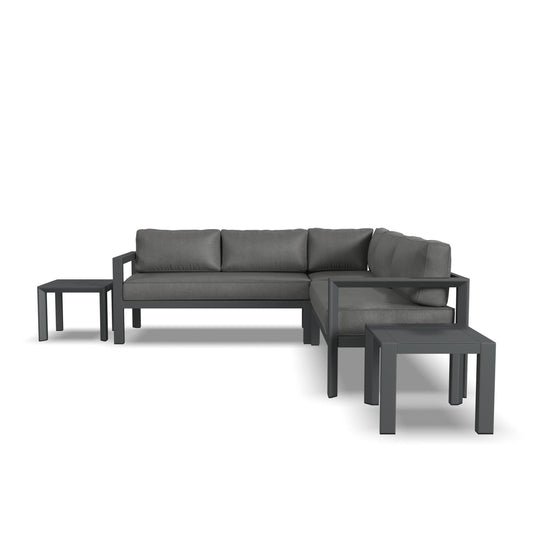 Grayton - 5 Seat Sectional, 2 End Tables - Dark Gray