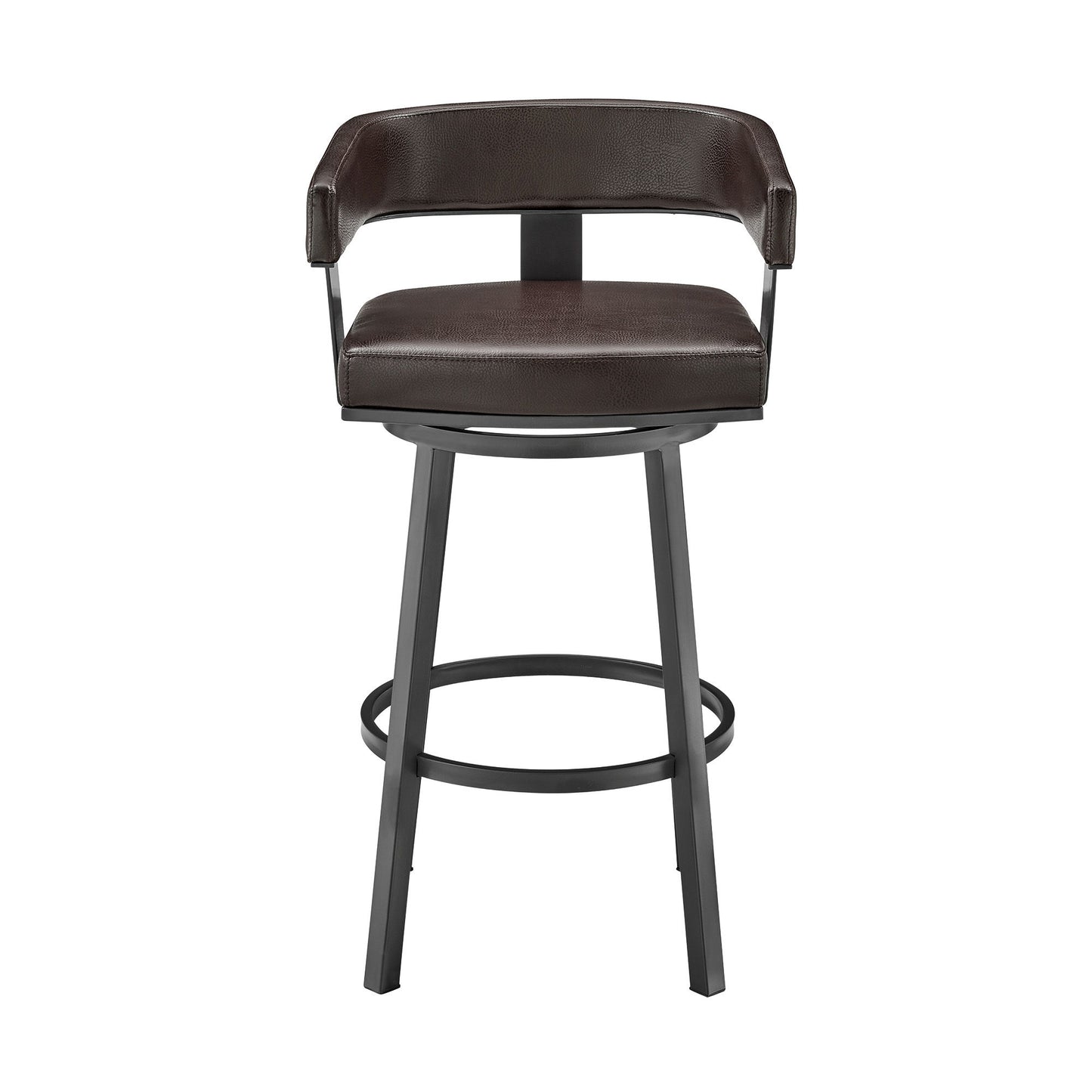 Cohen - 26" Counter Height Swivel Bar Stool - Java Brown Finish And Faux Leather