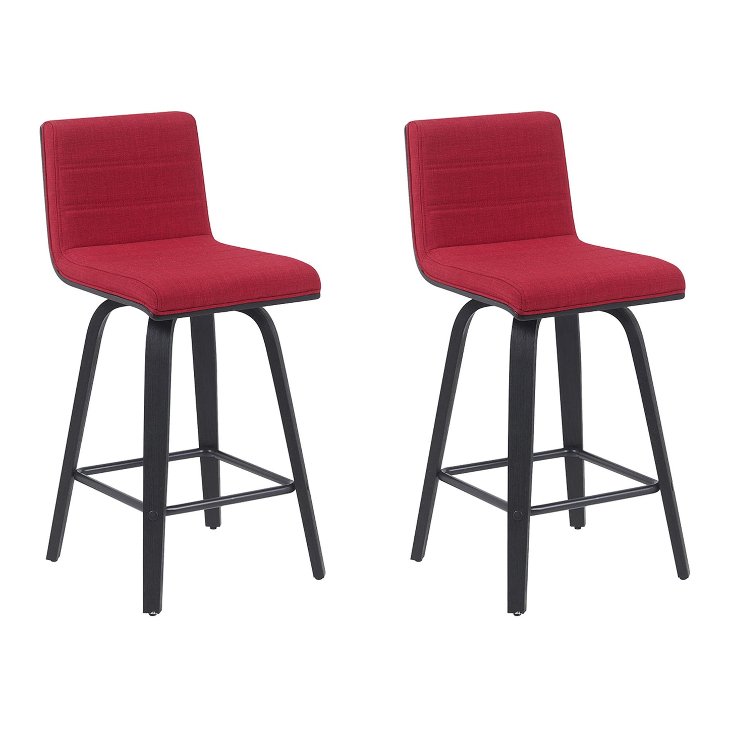 Vienna - Modern Counter Height Swivel Bar Stool - Black Brushed Wood Frame
