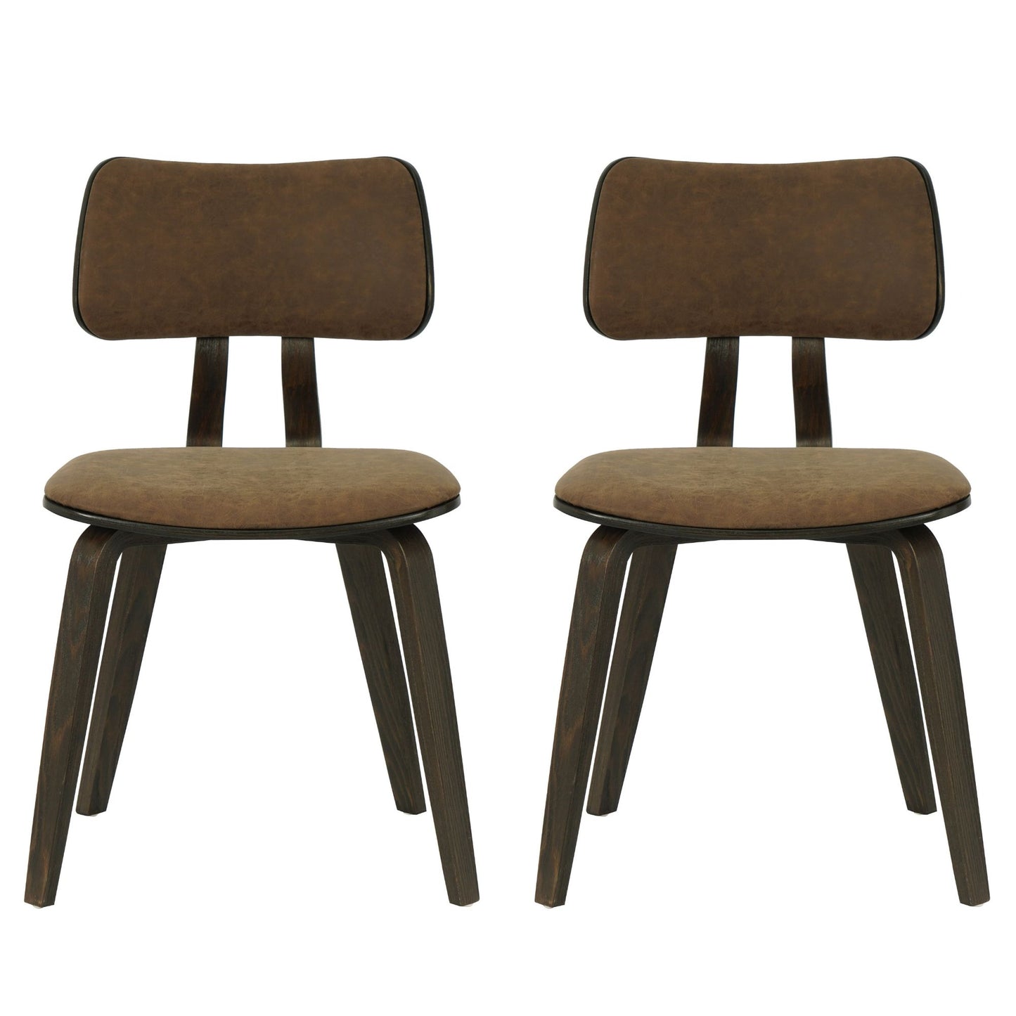 Jaguar - Curved Back Wood Dining Chair With Faux Leather Seat