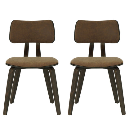 Jaguar - Curved Back Wood Dining Chair With Faux Leather Seat