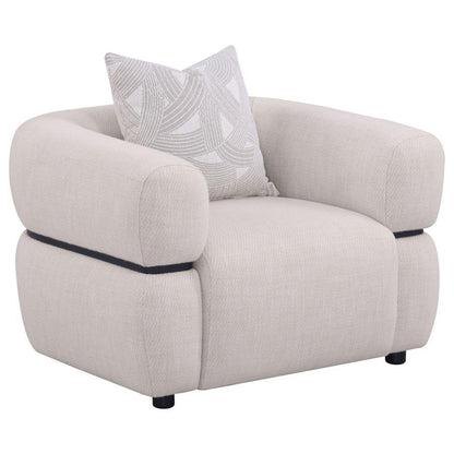 Jeanette - Fabric Upholstered Round Arm Accent Chair - Beige