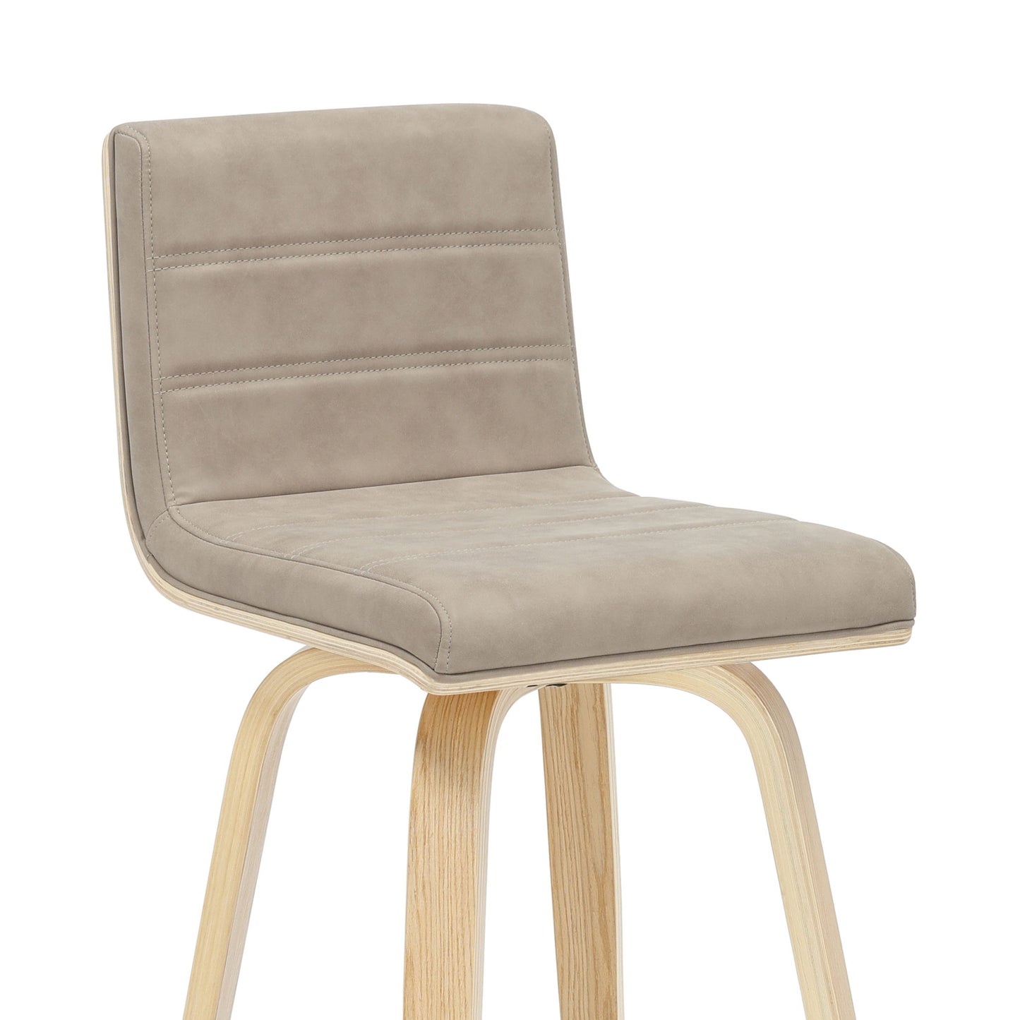 Vienna - 35.5" Swivel Counter Height Square Back Wood Bar Stool With Faux Leather Seat