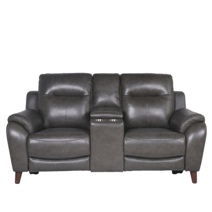 Trento - Dual Power Console Loveseat - Brown