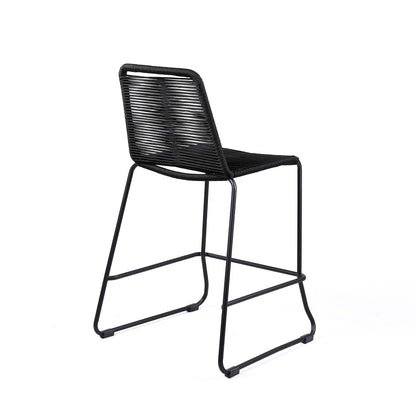 Shasta - 30" Outdoor Metal And Rope Stackable Barstool