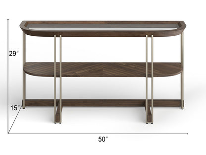 Elora - Demilune Sofa Table - Walnut