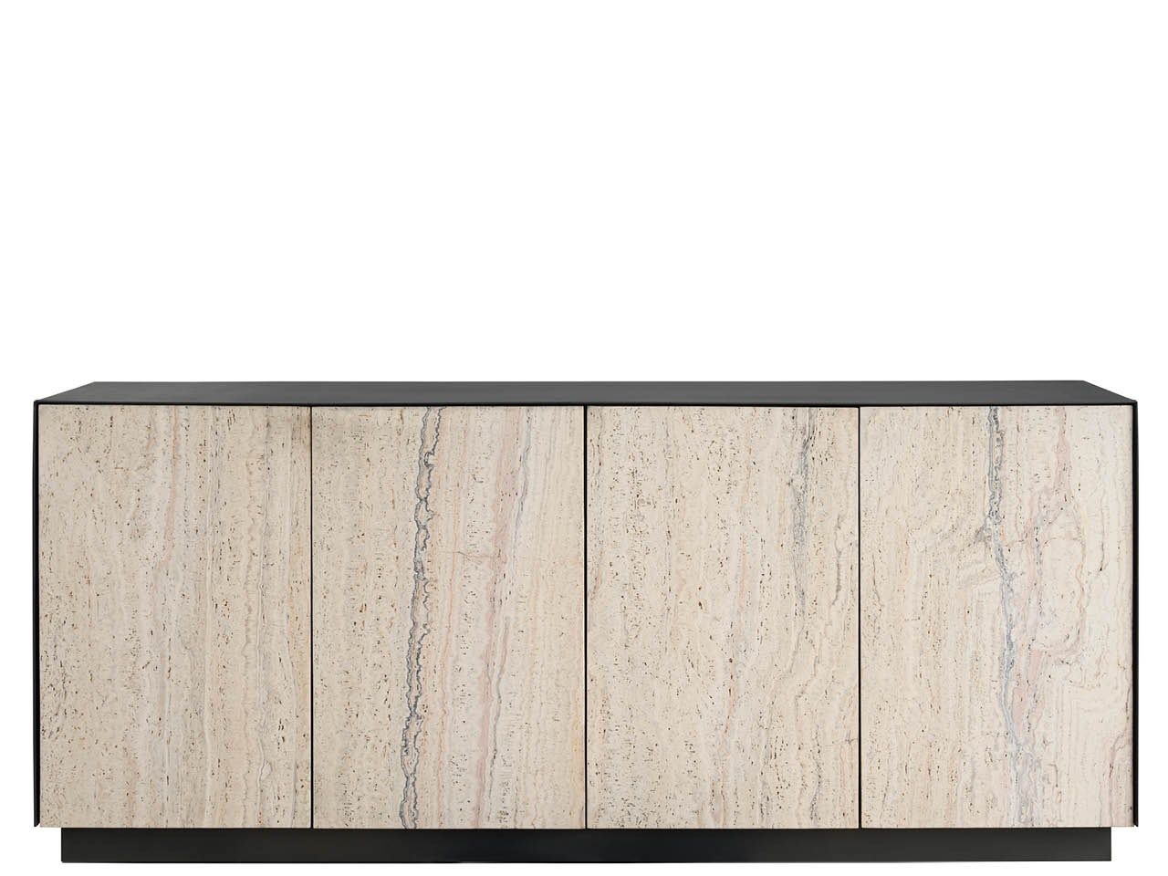 Modern - Stone Credenza - Black / Beige