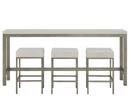 Oasis - Console With 3 Stools - Gray / Beige