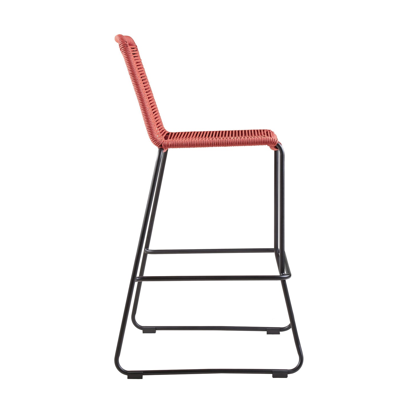 Shasta - 30" Outdoor Metal And Rope Stackable Barstool