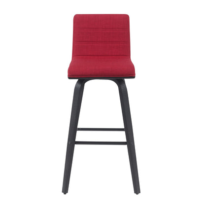 Vienna - Modern Swivel Bar Height Stool - Black Brushed Wood Frame