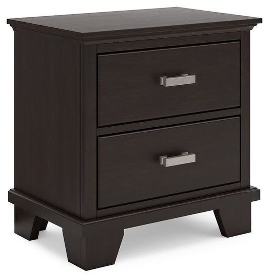 Covetown - Two Drawer Night Stand - Dark Brown