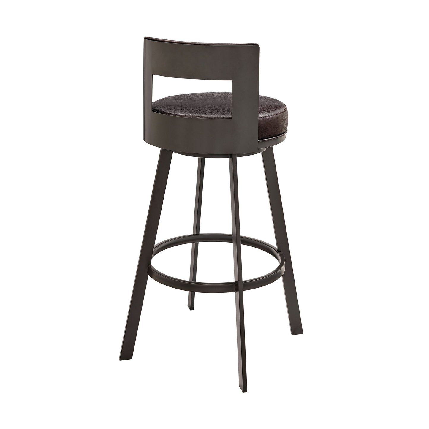 Lynof - Swivel Counter Stool - Black Finish